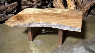 One-of-a-Kind Spalted Maple Live Edge Coffee Table | Rustic Modern Build