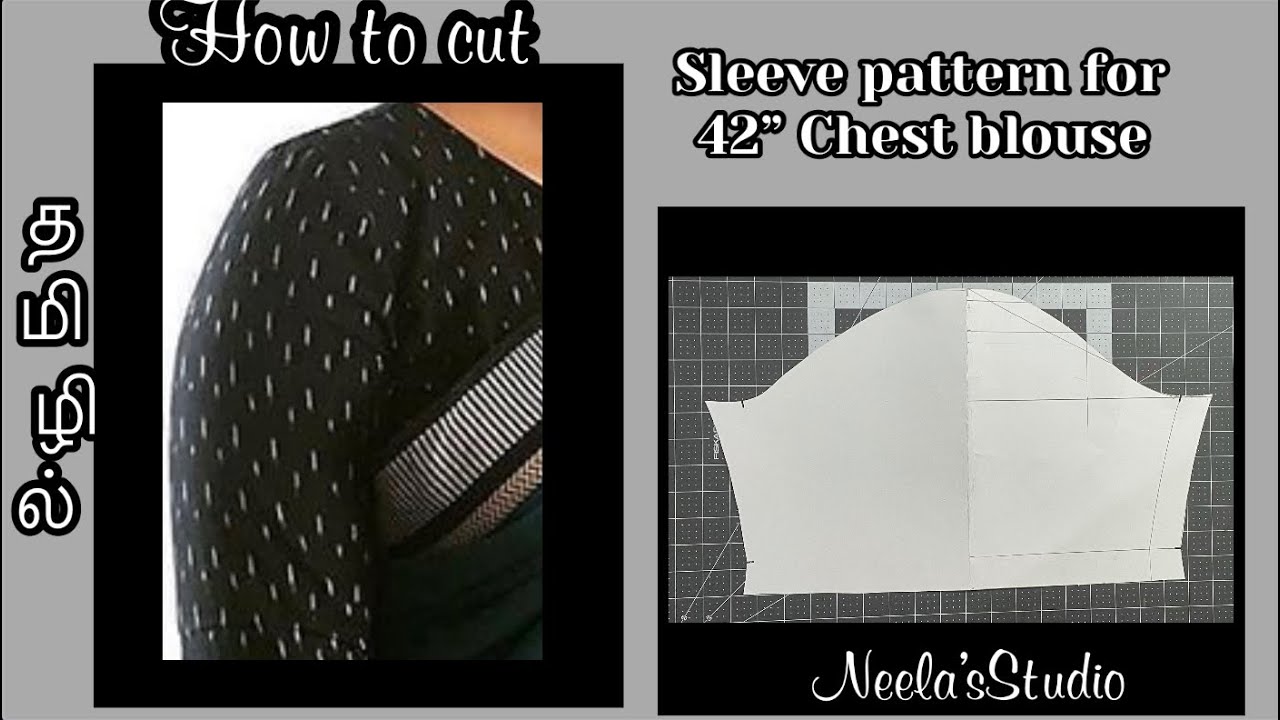 Sleeve pattern for 42” chest blouse. Professional way to cut sleeves. #howtocutsleevepatternfor42”