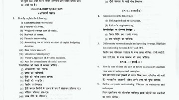 2. Advanced Financial Management (MC-4.1) NS M.Com 4th sem#oldquestionpapers#hpuexam#mcom#hpushimla