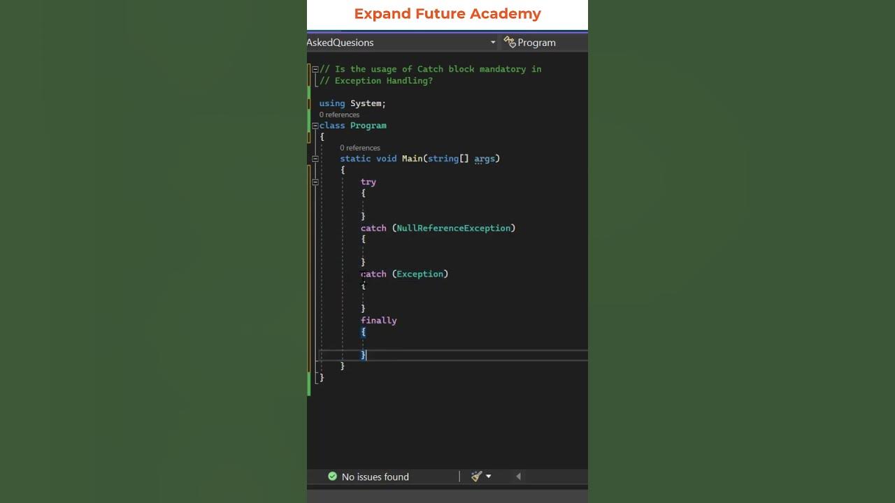 C Programmers FAQ 46 Is Catch block mandatory in Exception Handling
