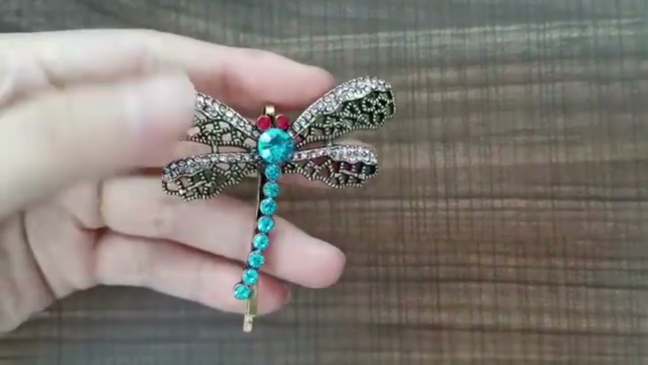 Horror Movie Coraline Crystal Dragonfly Hair Clip Brooch For Girls Cu