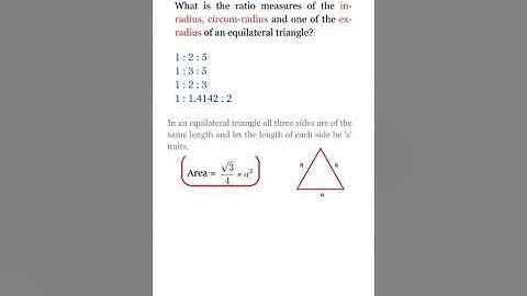 Inradius, circumradius & ex-radius of equilateral triangle SSC का फेवरेट topic geometry से