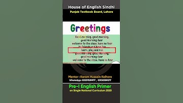 Punjab Board, Lahore Greeting English Urdu Meaning #punjabtextbook #preienglishprimer #englishurdu