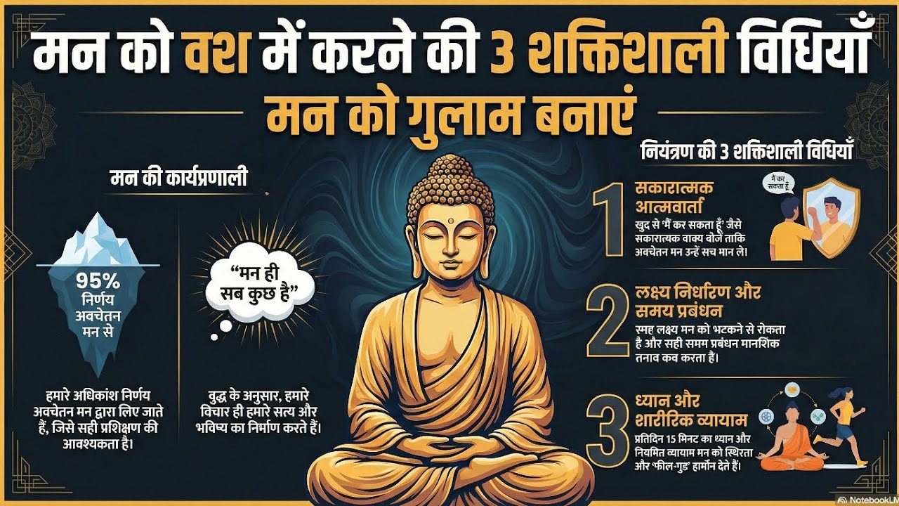 मन को वश में करने की विधियाँ mind control techniques #positive self discussion 