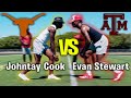 Evan stewart vs johntay cook the two top wrs in texas go head to head in training