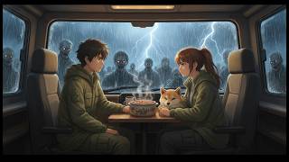 Zombie Apocalypse Survival: Rainy RV Drive &amp; Cozy Bunker Ghibli ASMR