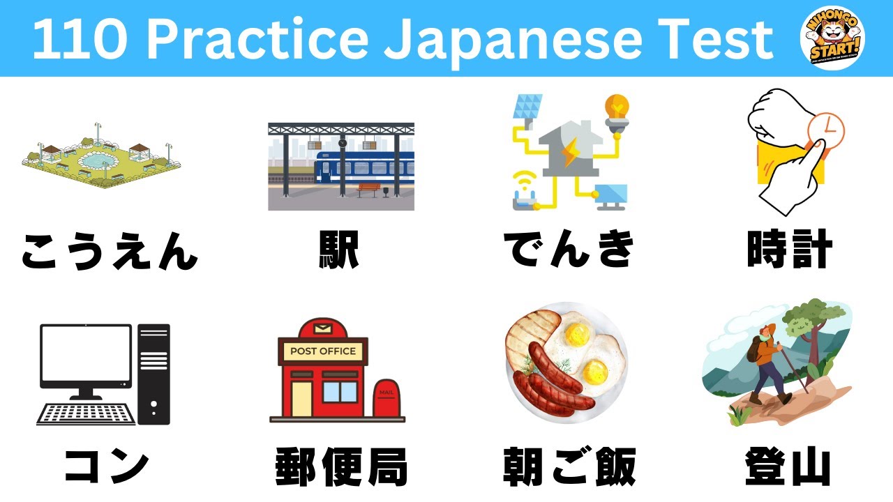 Hiragana & Katakana Reading Practice Test - Intermediate Level (Learn 110 Japanese Words)