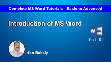 Part 1   Introduction of MS Word Urdu Tutorials by Irfan Bakaly