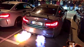 700HP Pure Turbos BMW M4 F82 with Decat Fi Exhaust - HUGE Flames, Accelerations \& Crackles !