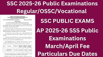 ✍️AP SSC PUBLIC EXAMS 2026 Regular/OSSC/Vocational Fee Particulars, Due Dates,NRs Submissions Dates💐