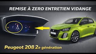 Remise à zero entretien vidange PEUGEOT 208 2e génération