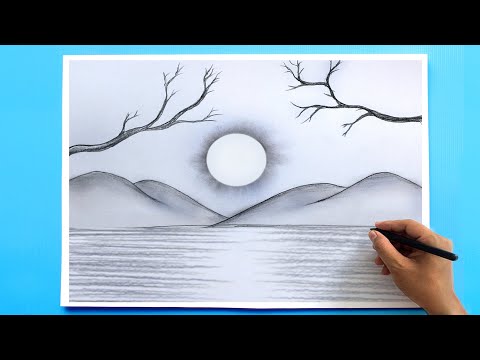 How to Draw a Mountain Scenery | Landscape Drawing | Drawing and Coloring  for Kids | Chiki Art - YouTube