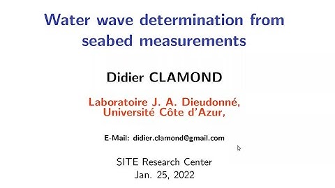 Didier Clamond, Université Côte d