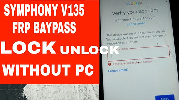 Symphony V135 FRP Look/ Google Account FRP Bypass Without PC...