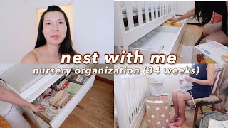 NEST WITH ME | nursery organization (34 weeks pregnant)