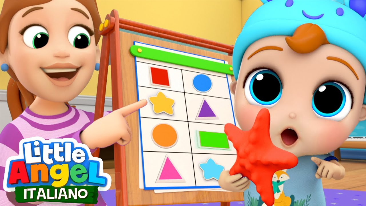 Impariamo le Forme da Casa 🔴🟨 Cartoni Animati & Canzoni Bambini | Little Angel Italiano