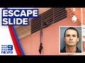 Security video shows fugitives escape from prison | 9 News Australia