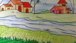 landscape drawing simple drawings easy nature sketches steps draw landscapes visit