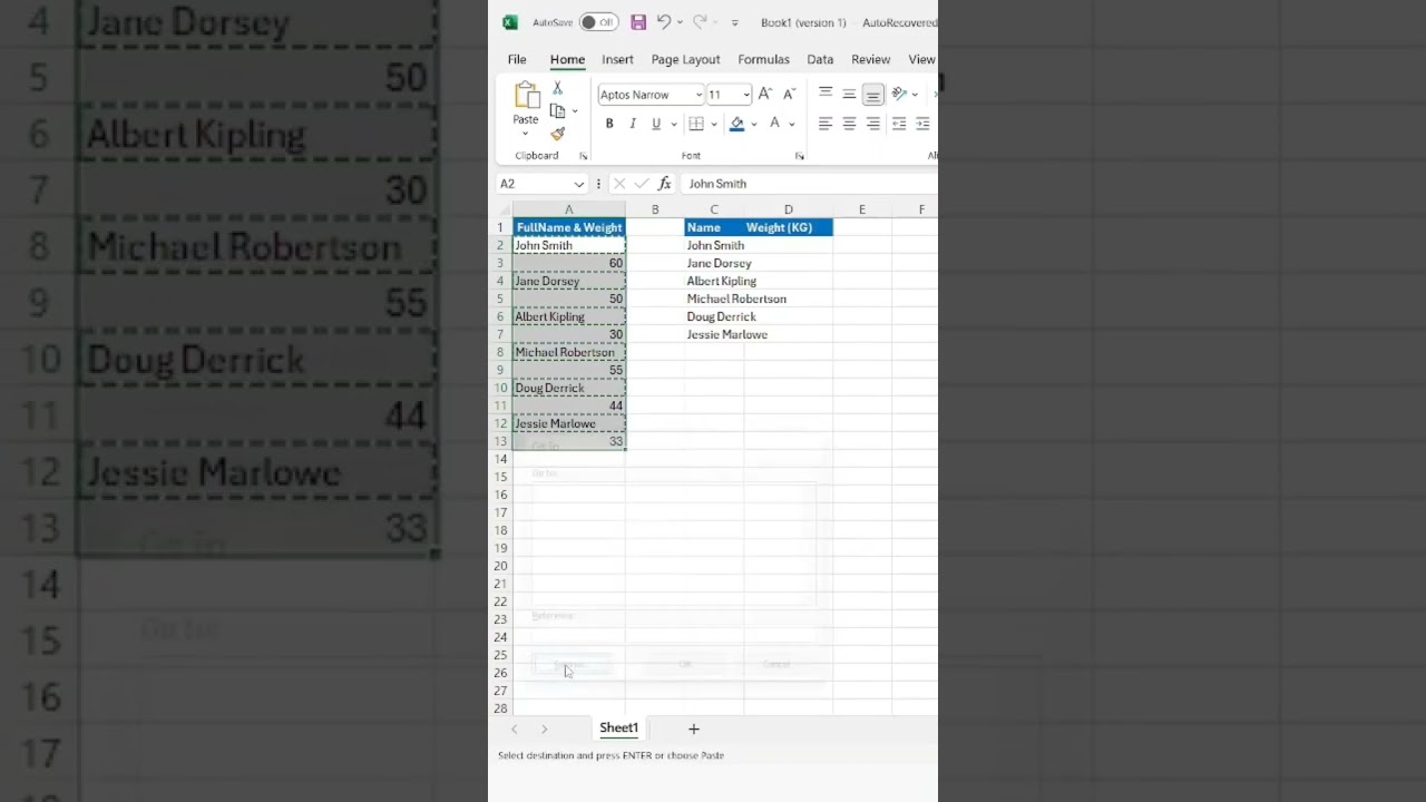 Separate Text & Number values in MS Excel 