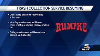 Rumpke scheduled to resume trash pickup Tuesday following winter storm