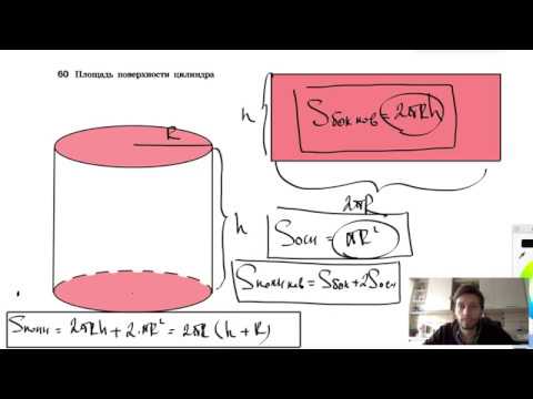60. Площадь поверхности цилиндра