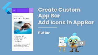 How to Create Custom App Bar in Flutter | Add Icons in Flutter |Appbar Widget #flutterappbar #appbar