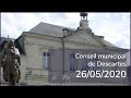 Ref:HC7lQH8Y3ps Conseil municipal de la ville de descartes 26 mai 2020