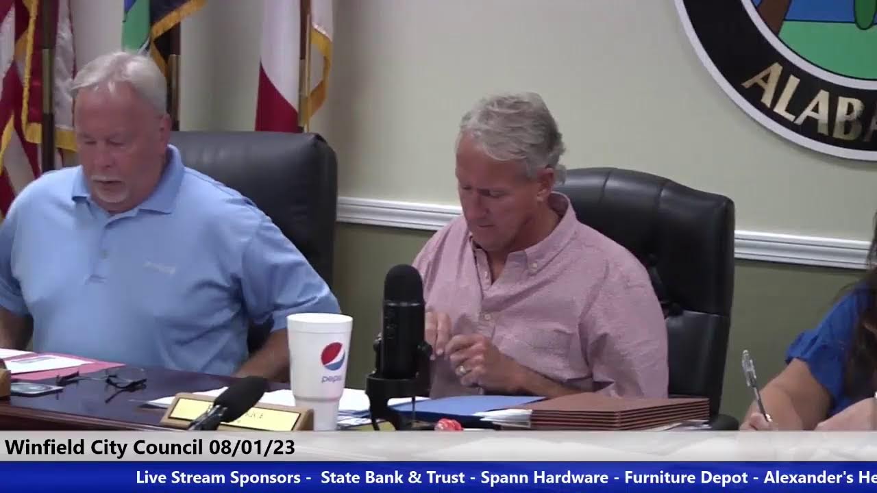 Winfield, AL City Council 07/25/23 YouTube