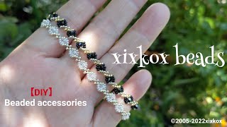 【DIY】xixkox beads ✨クリスタルビーズ(Crystalbeads 3㎜)とシードビーズ(SEEDBEADS 15/0)で編むブレスレット【simple】【easy】