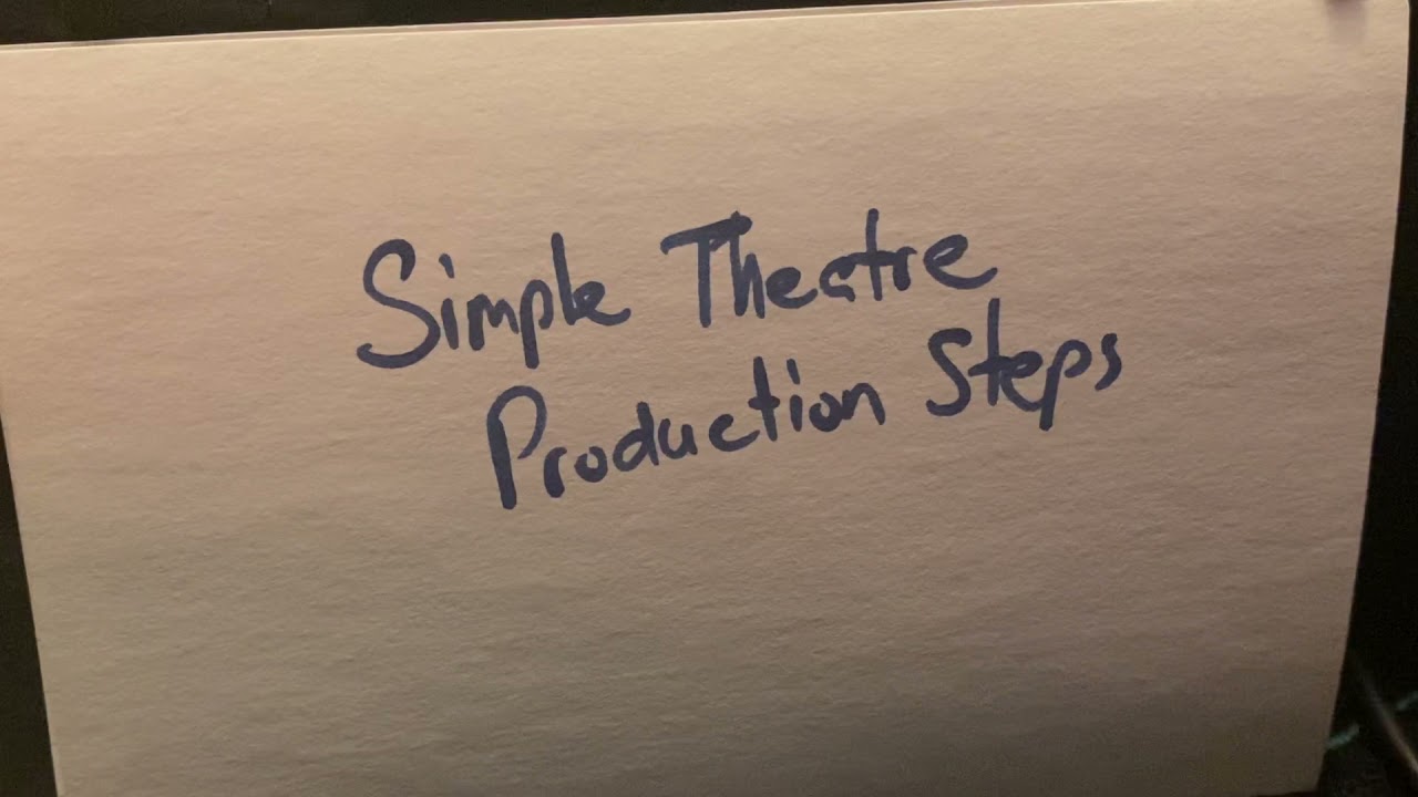 Simple Theatre Production Steps