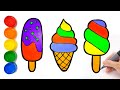 MENGGAMBAR ICE CREAM WARNA WARNI untuk anak anak