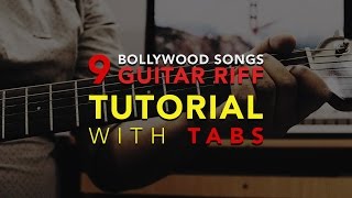 9 Iconic Hindi | Bollywood Song Guitar Riffs | Easy Guitar Tutorial | With On-Screen Tabs chords