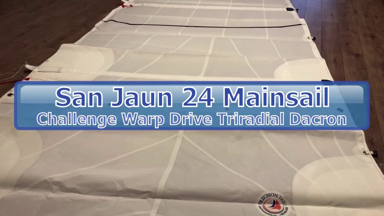 New San Juan 24 Mainsail - Challenge Warp Drive Tri Radial Dacron