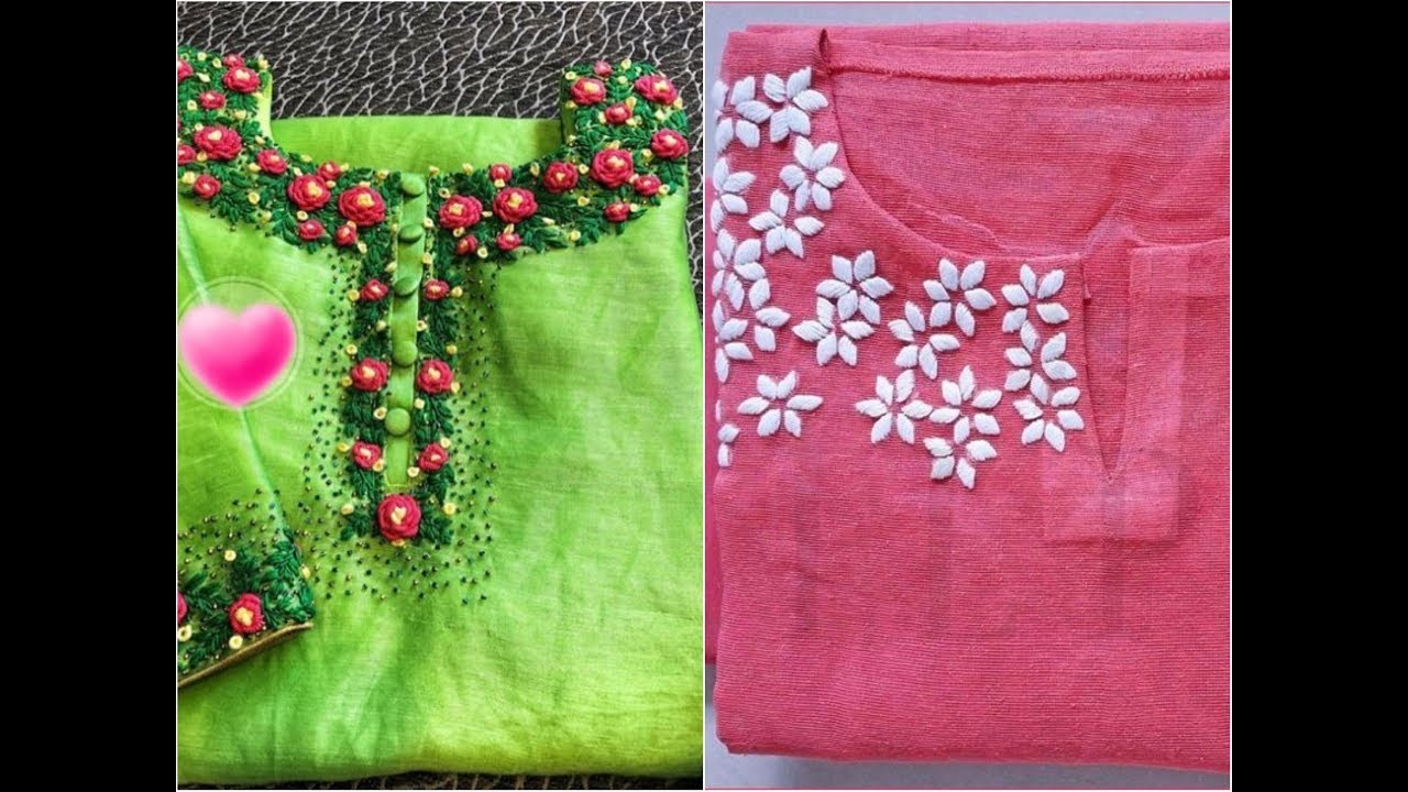 churidar neck embroidery design