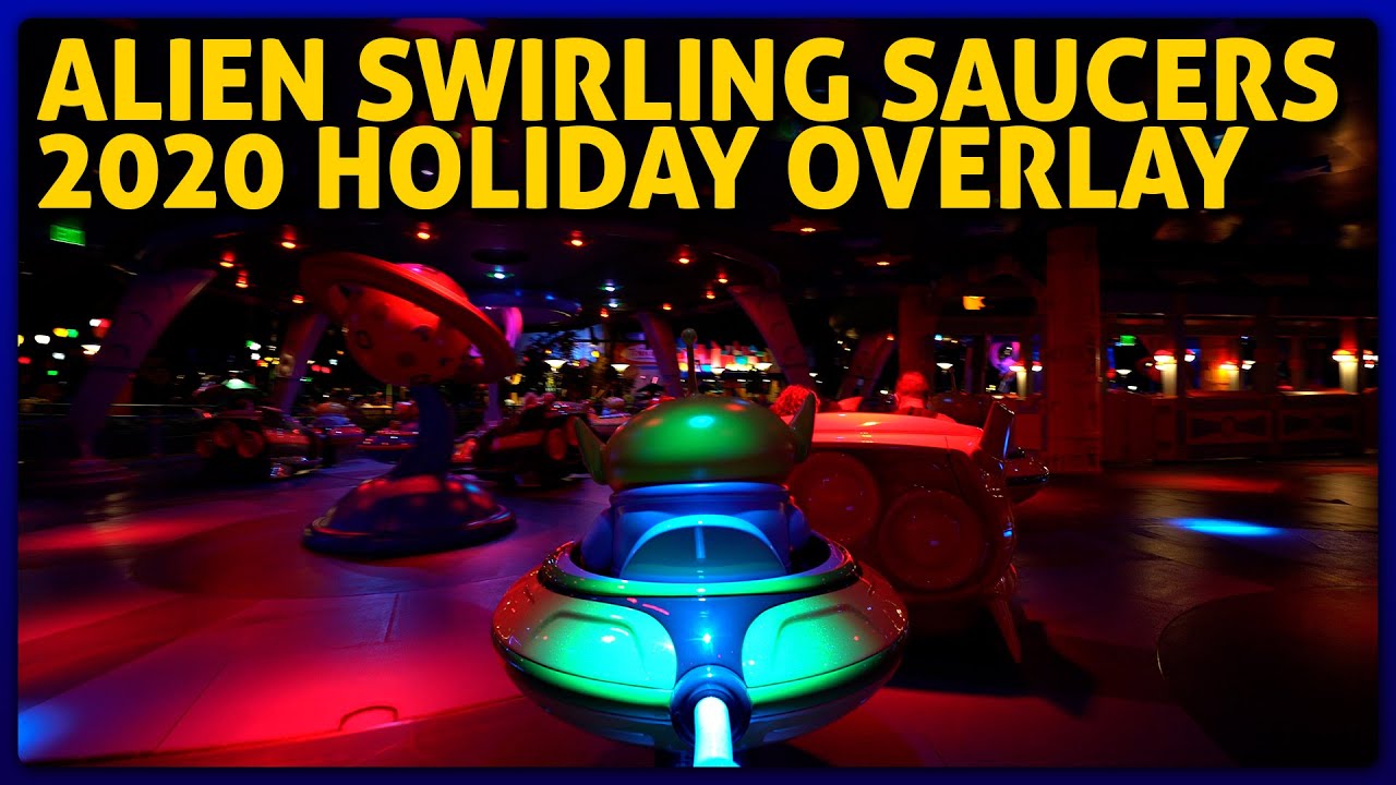 Alien Swirling Saucers Holiday Overlay 2020 On-Ride POV