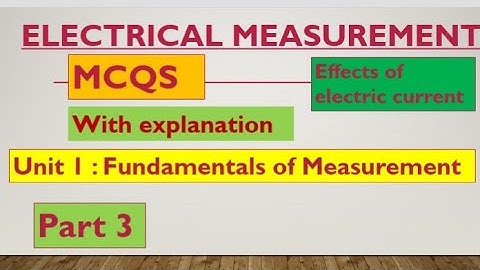 MCQs on Electrical Measurement unit 1 Fundamentals of Electrical measurement part 3