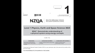 2025 NCEA 1 Physics Full Exam Walkthrough – AS 92047 Energy in a Physical System