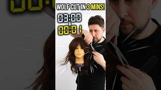 wolf cut in 3 minutes  #hair #haircut  #diyhairstyle