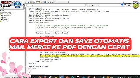 Cara Export dan Save Otomatis Mail Merge ke PDF dengan Cepat