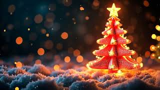 Fiery red mini Christmas tree background loop
