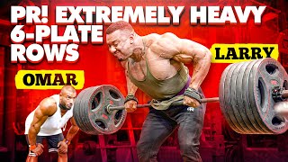 PR! EXTREMELY HEAVY 6-PLATE BARBELL ROWS!