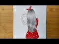 Valentine's Day Drawing Step by step // how to draw a Girl