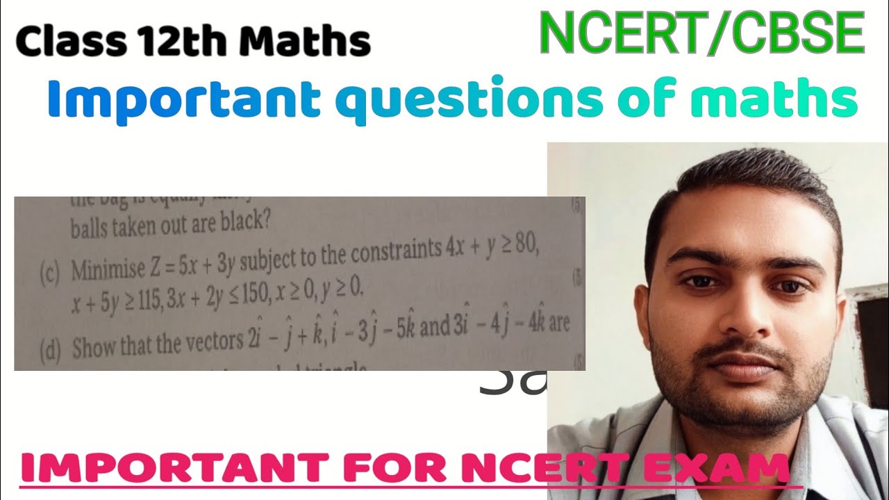 class 12th maths important questions lpp for NCERT upboard/ most ...