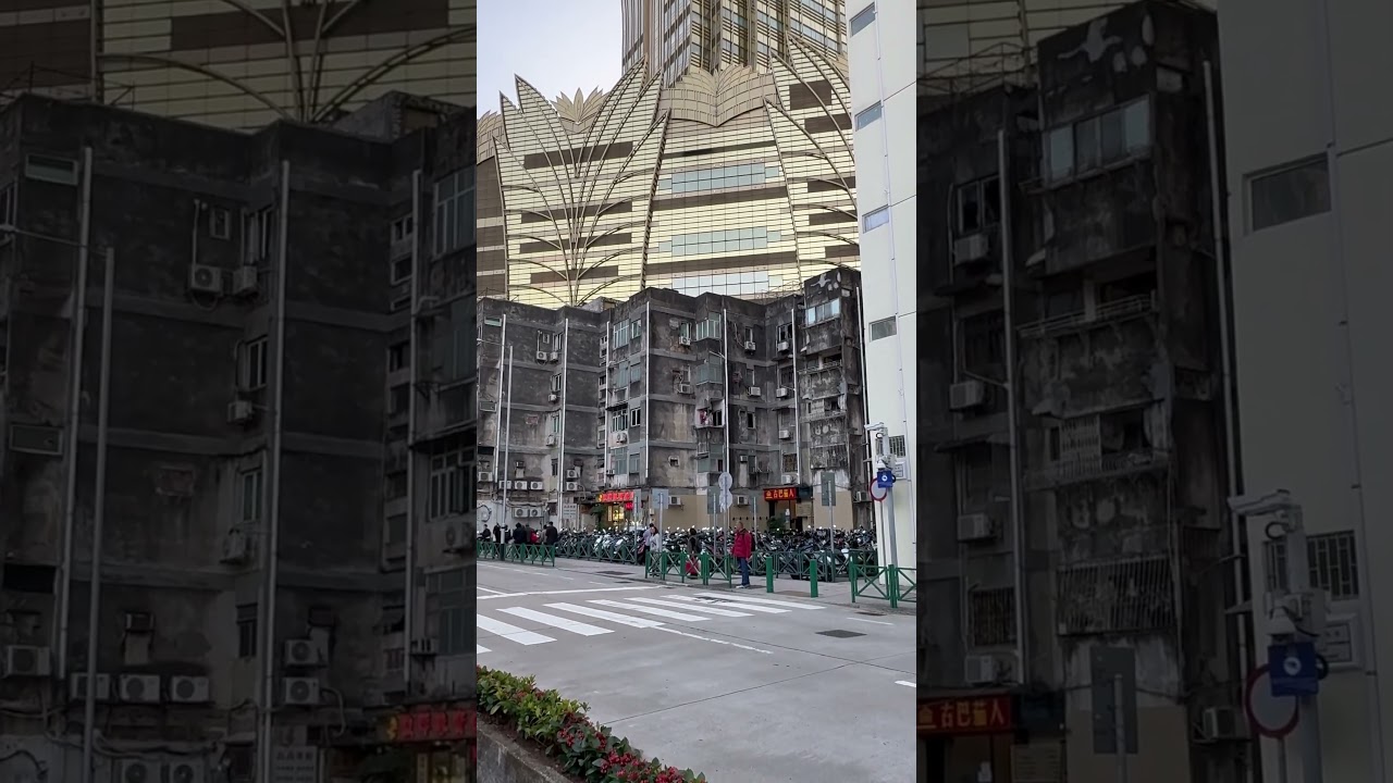 Mind blowing combination between old and new building in Macau