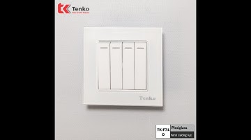 Công Tắc 4 Nút Âm Tường Vuông Kính Cường Lực Tenko TK-F71-D-04 Trắng I Tenko.com.vn