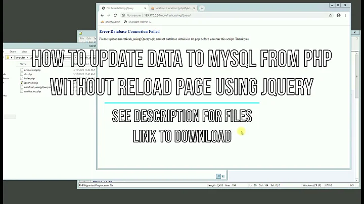 How to update data to MySQL from PHP without reload page using jQuery