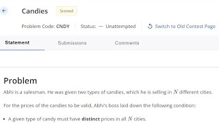 Celebrity Candies codechef solution in c++ || Starters 65 (Rated till 6-Stars) codechef contest Profile