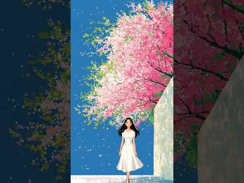 flowery woman in spring.