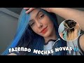 DESCOLORINDO E PINTANDO O CABELO DE AZUL SOZINHA 🦋 *A parte de baixo*