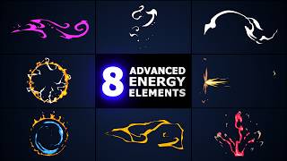 Full Advanced Energy Elements - 8 Hand-Drawn 2D FX (Ae) Guide